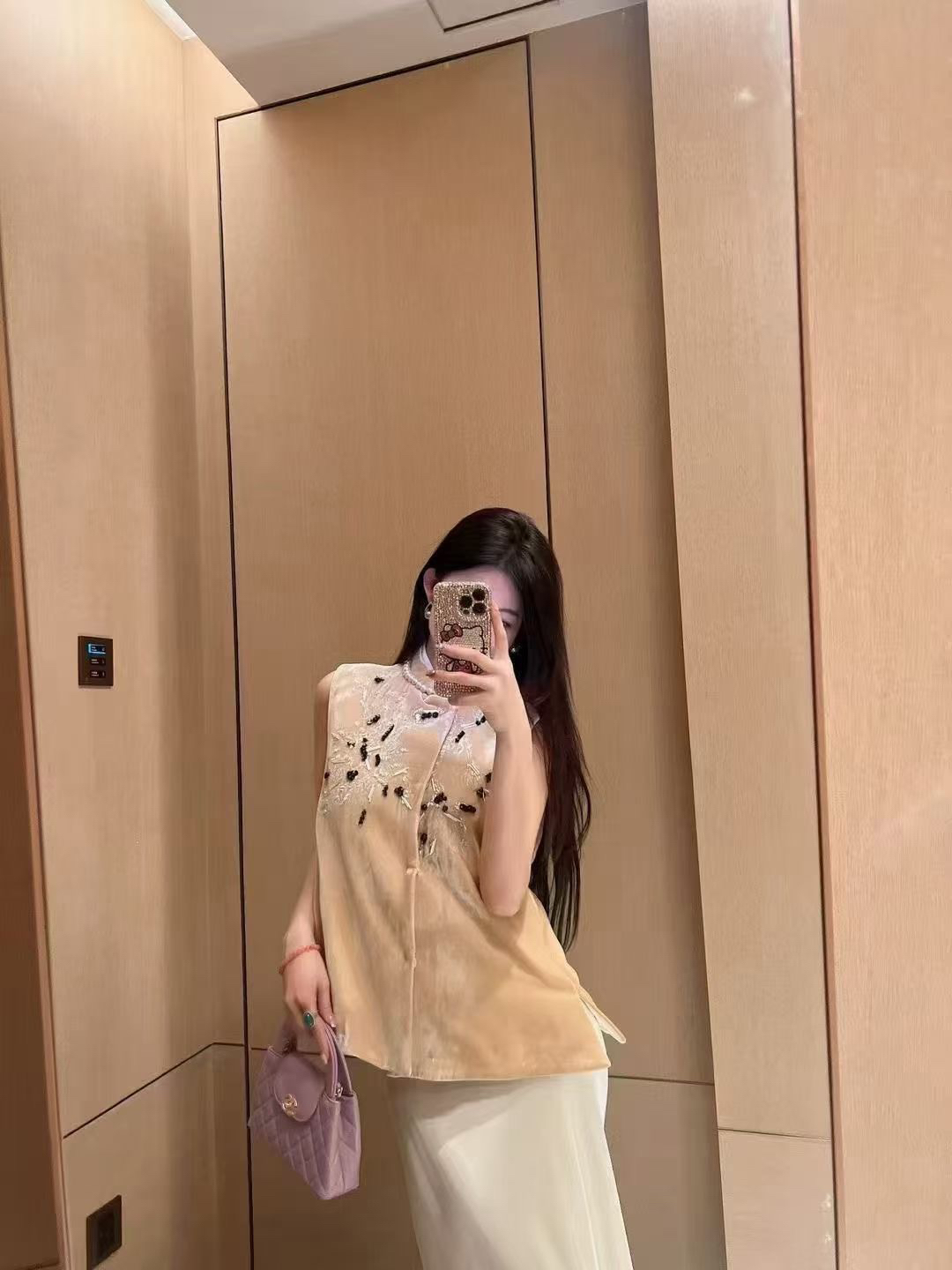  w•luxury design |云柠|女装马甲钉珠几何图案针织刺绣