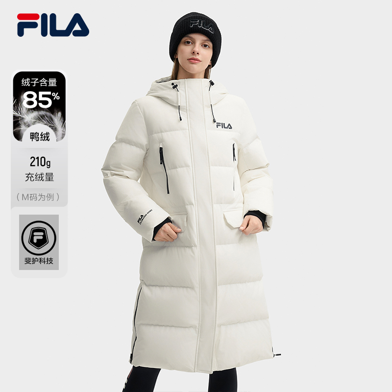 Fila/斐乐情侣款时尚休闲长保暖琥珀流光冬季羽绒服 运动休闲