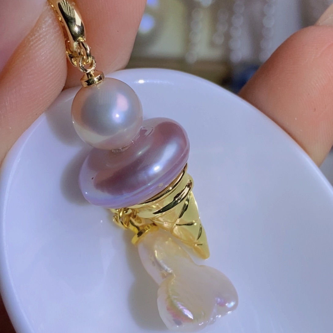 银S925镶嵌天然淡水珍珠淡水珍珠