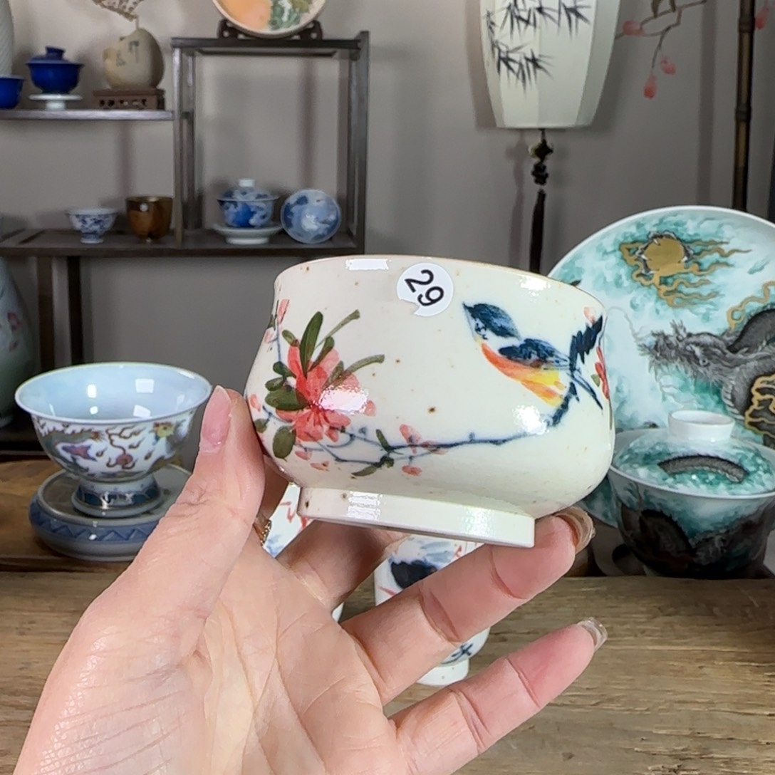 杯景德镇陶瓷柴烧多人