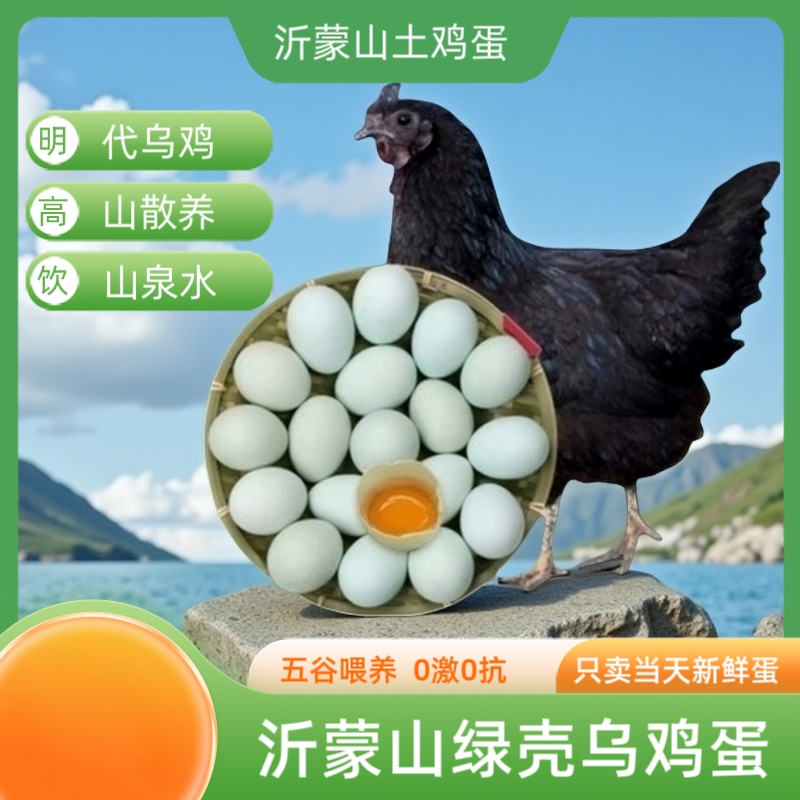 爆品！(全绿壳）乌鸡蛋  沂蒙山高山散养   五谷饲养 0激0抗