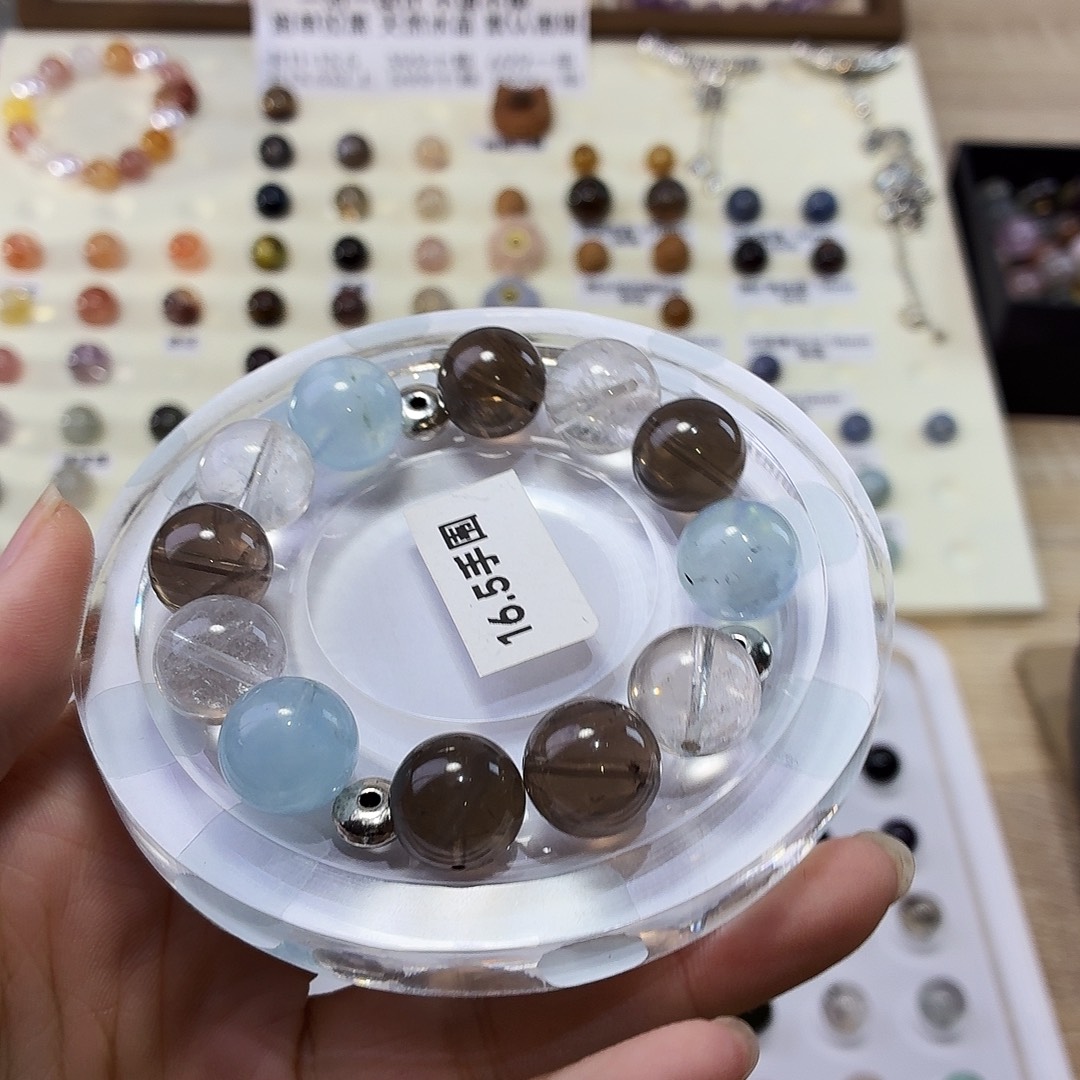 海蓝宝石手链银S925镶嵌差价