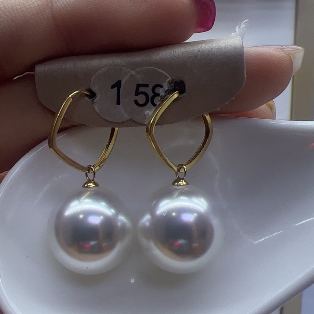 淡水珍珠耳饰18K金镶嵌