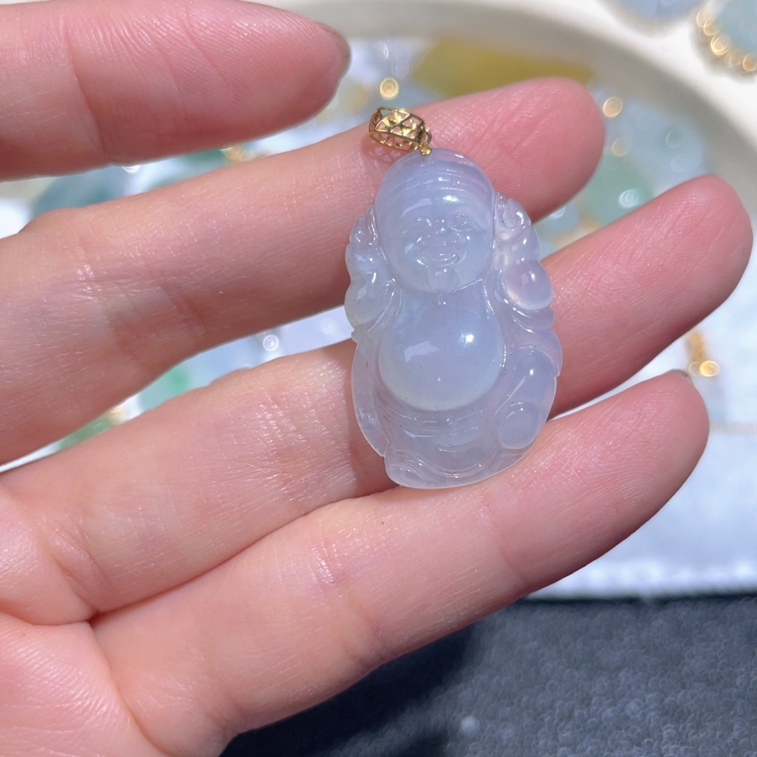 翡翠颈饰18K金镶嵌翡翠