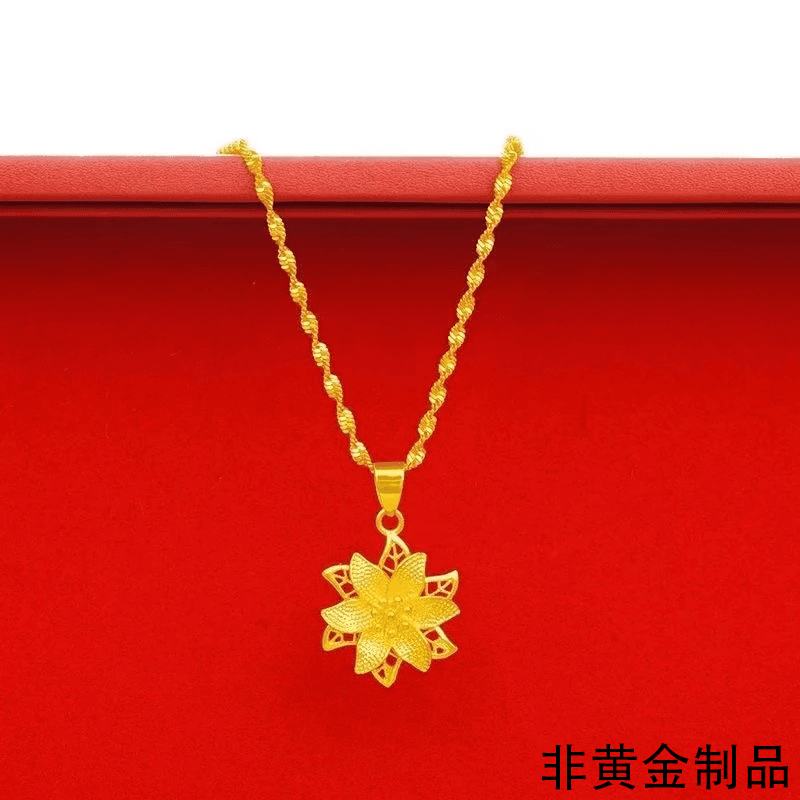 百合花吊坠项链坠锁骨链女礼物饰品女