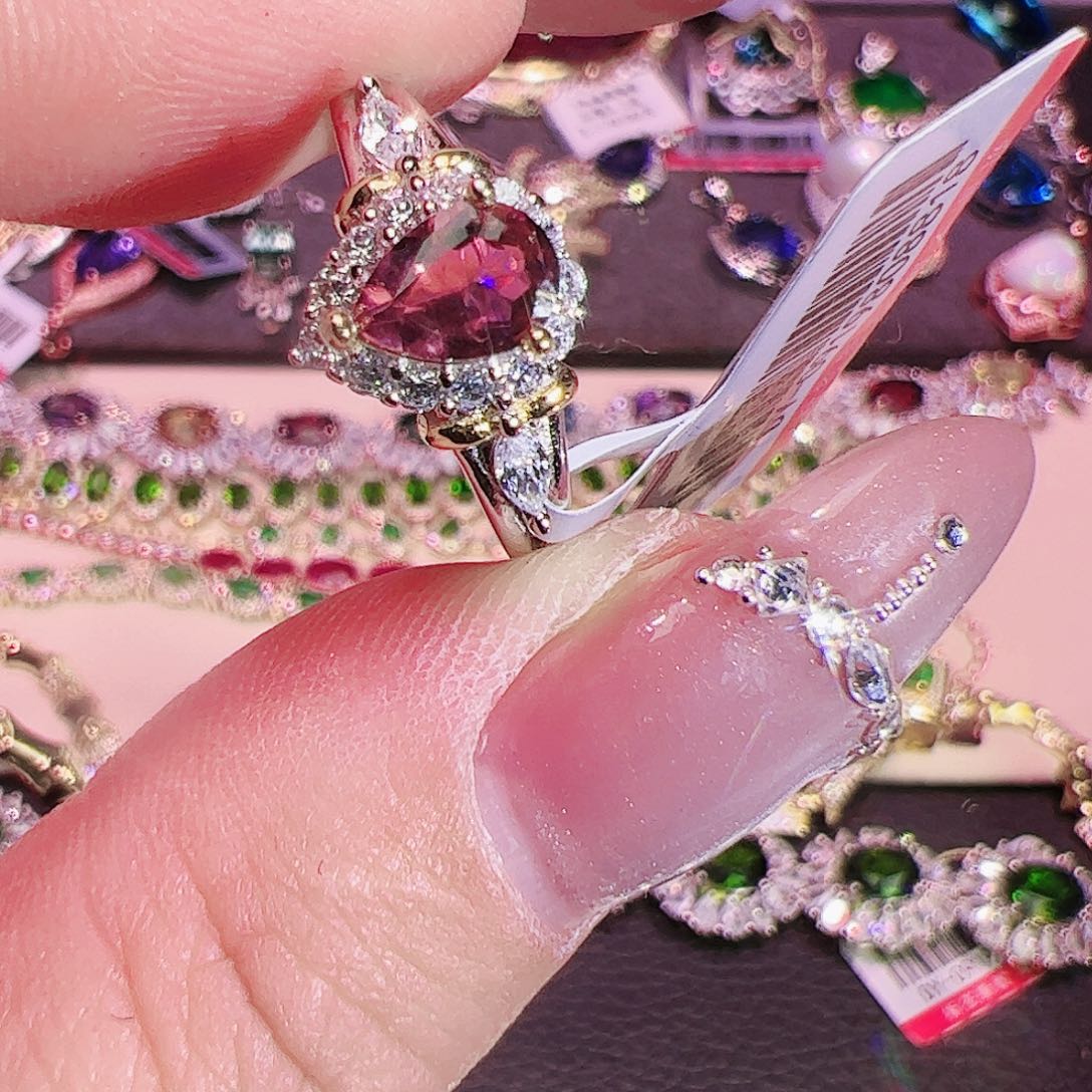 碧玺碧玺戒指银S925镶嵌