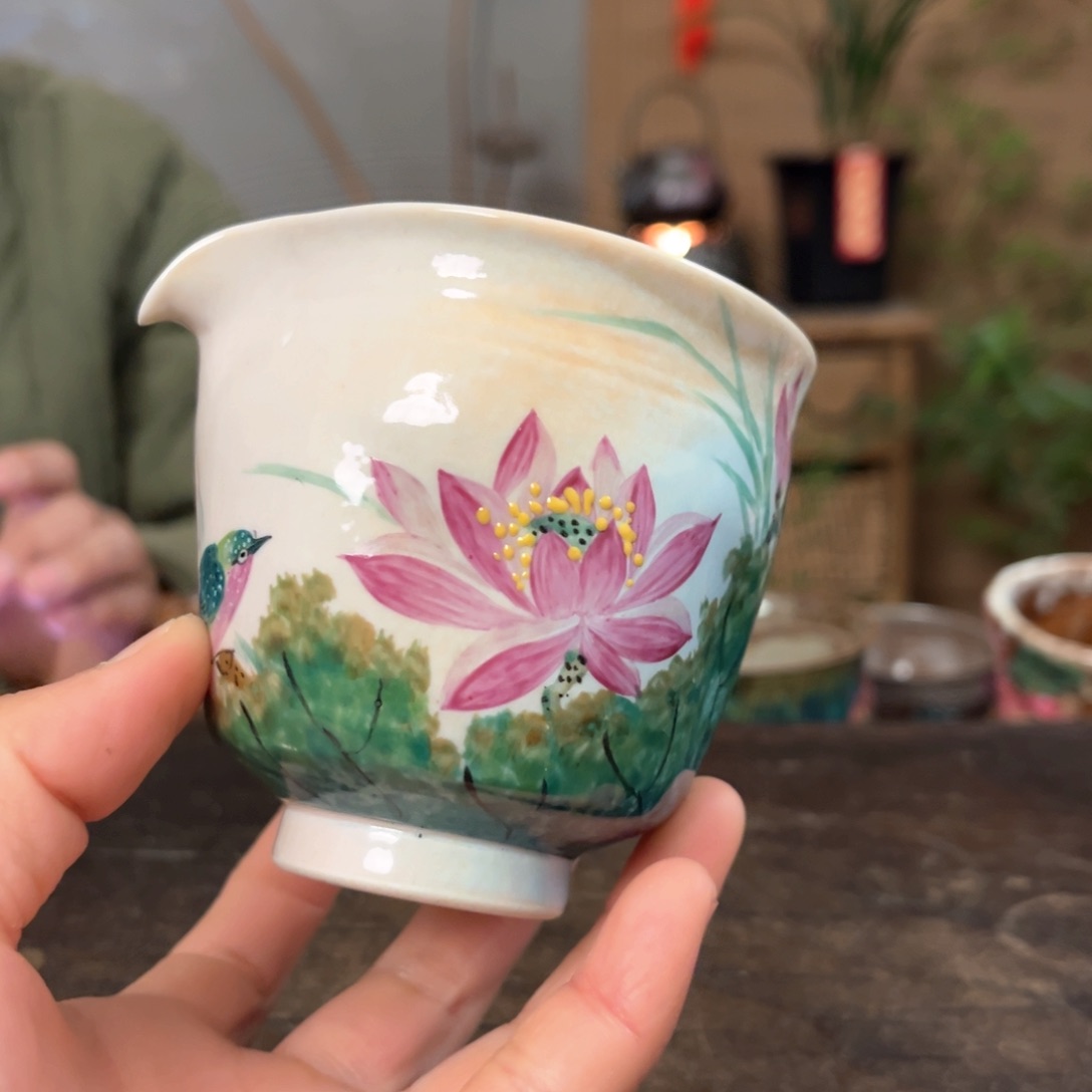 瓷片景德镇柴烧手绘杯
