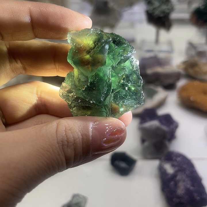 石材纳米比亚绿色萤石