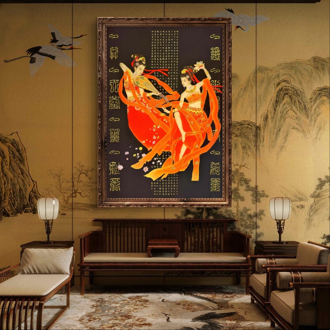 许婷婷老师展览代表作品---《敦煌舞乐飞天》