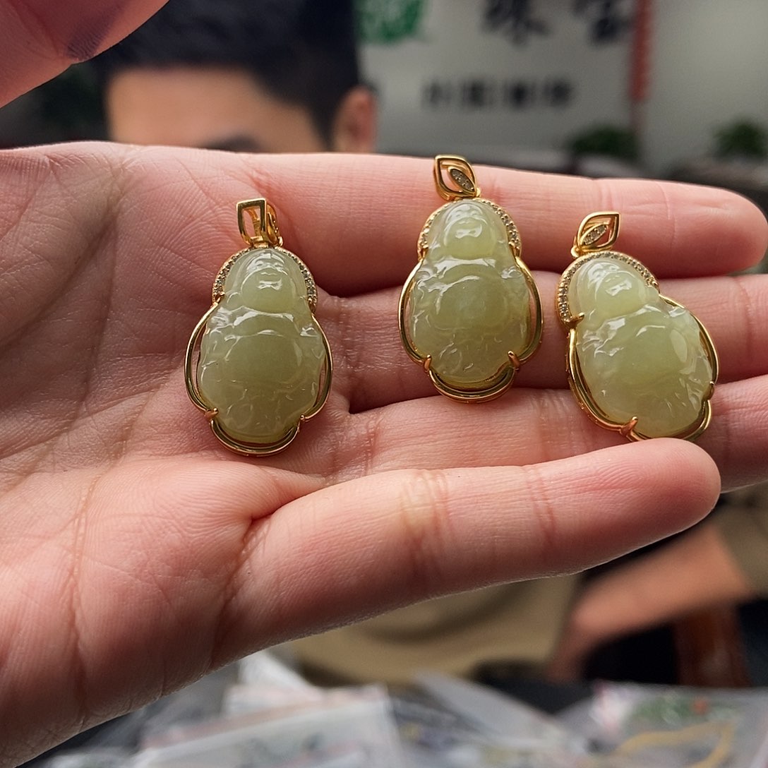 和田玉颜色多样性发拍一发一银S925镶嵌