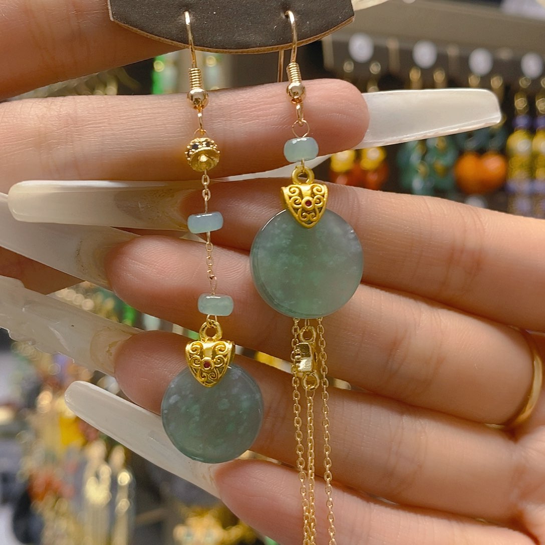 翡翠合金耳饰翡翠