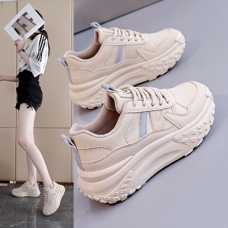 2025秋季新款ins韩版老爹鞋女生厚底百搭休闲运动小白板鞋女2670