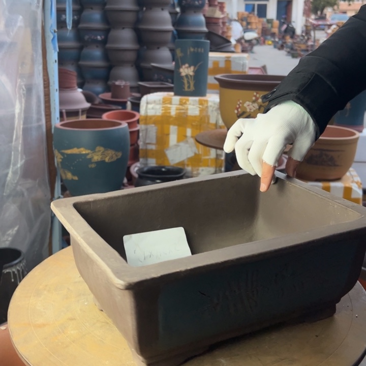 紫砂31蓝马槽 口径32×24×12