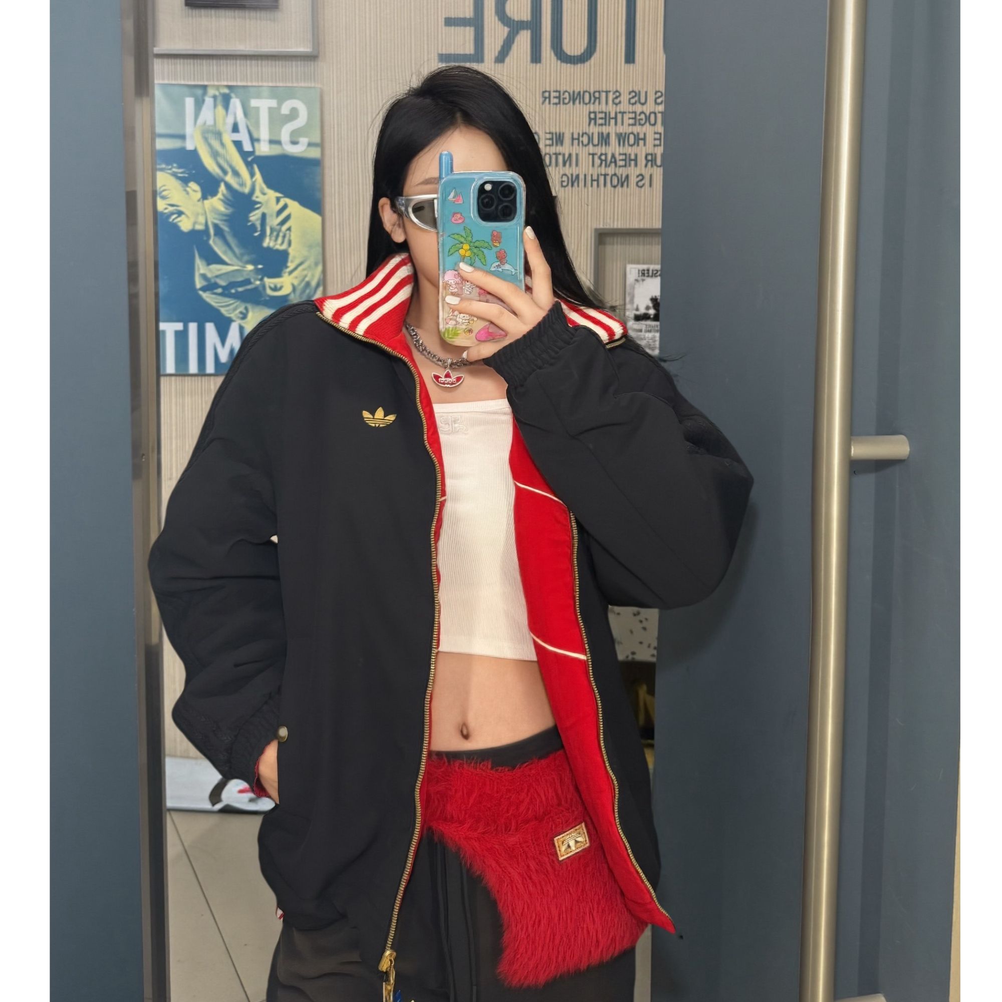 Adidas三叶草 JACKET PADDED 新年款保暖双面穿运动棉服 KT0639 1