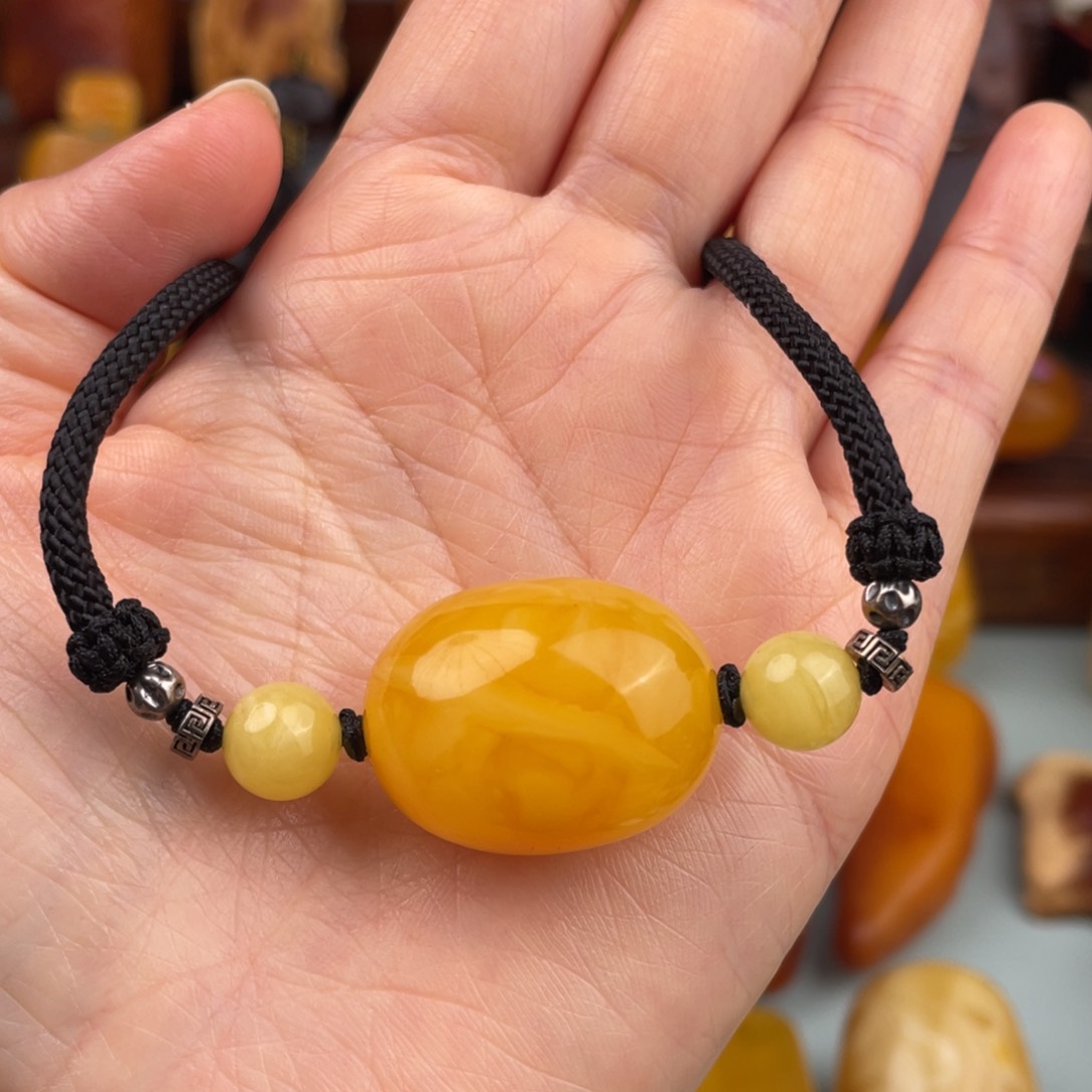 定制琥珀未镶嵌蜜蜡锁骨链