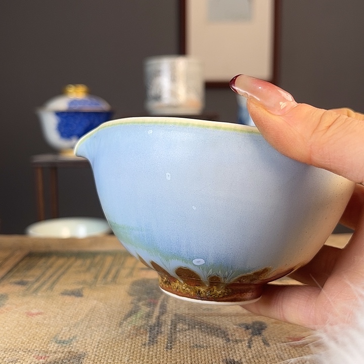 摆件小***N景德柴烧茶杯多人