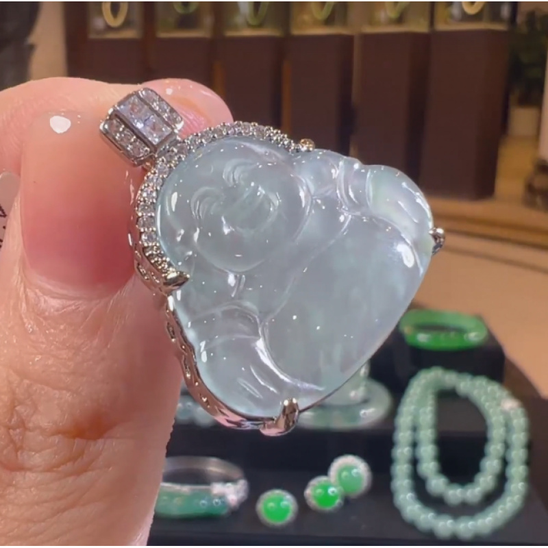 天然A货翡翠AC01佛公吊坠多样性发一