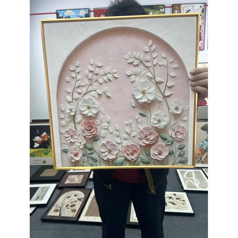 FL58风玫瑰花装饰画适用于客厅沙发背景墙床头餐厅等50-50