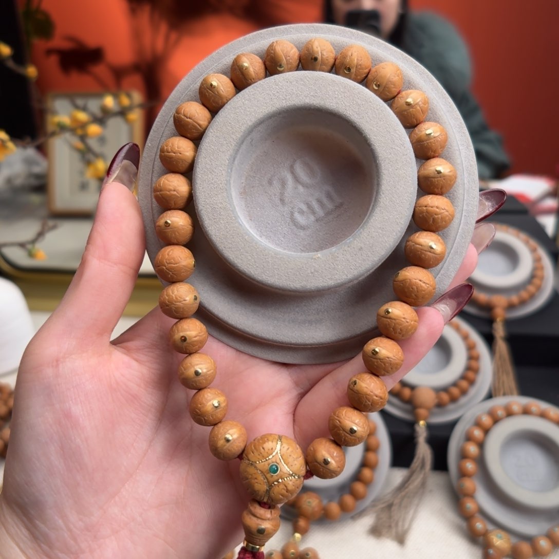 凤眼菩提手串浩*然11mm铁籽手持铜钉新籽27颗