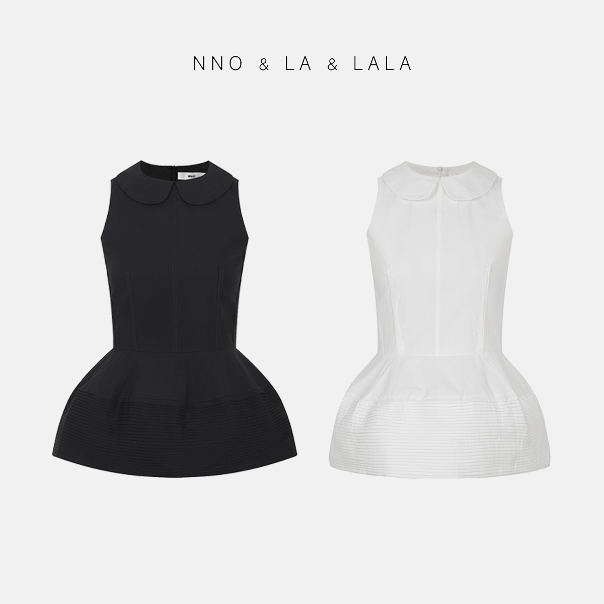 LA 立裁 miu系 黑白两色娃娃领 上衣25776