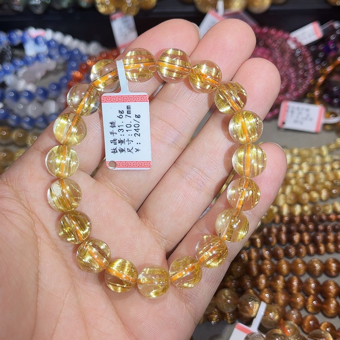 水晶手链未镶嵌钛晶手串