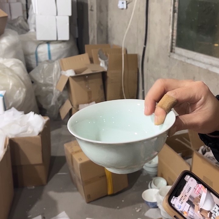 用***1瓷片云香5英寸米饭碗六个微瑕包邮