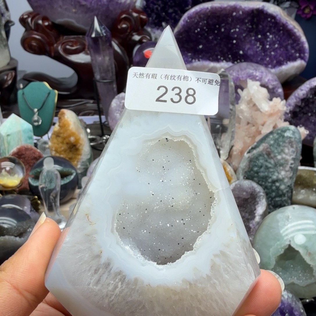 未镶嵌紫晶摆件能量柱