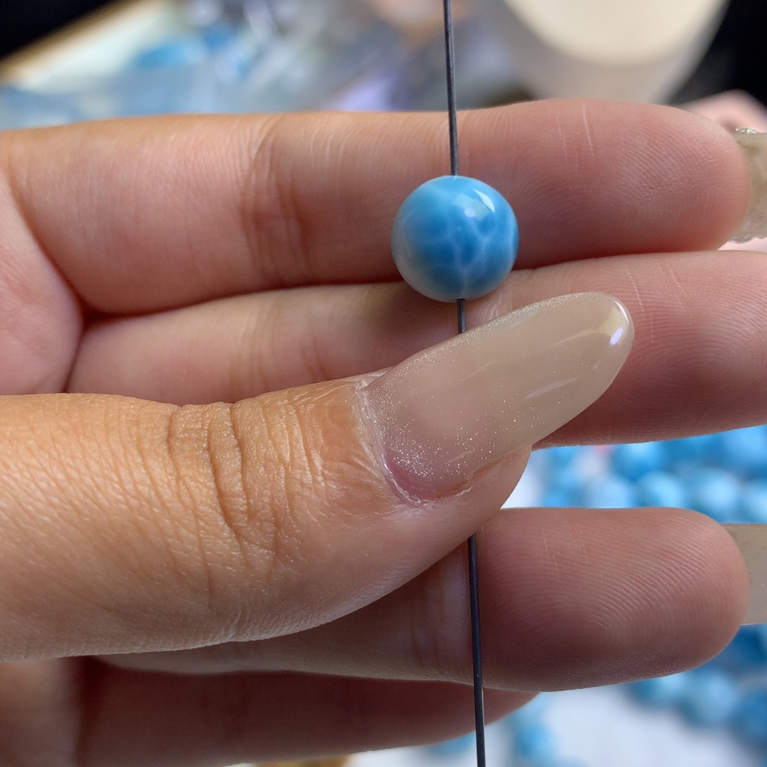 针钠钙石（海纹石）未镶嵌珠宝半成品晴*。