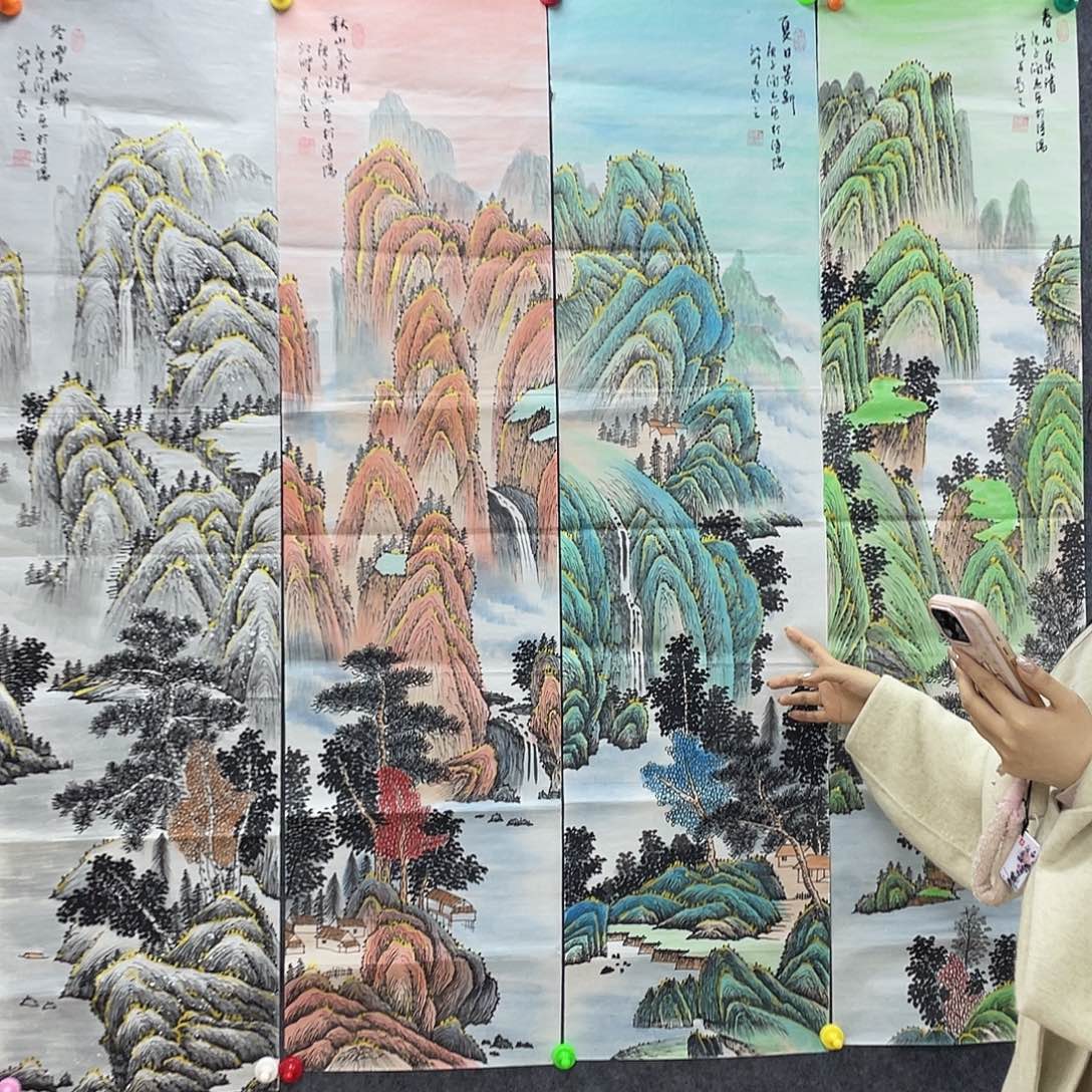 国画国画作品小姐姐放漏…