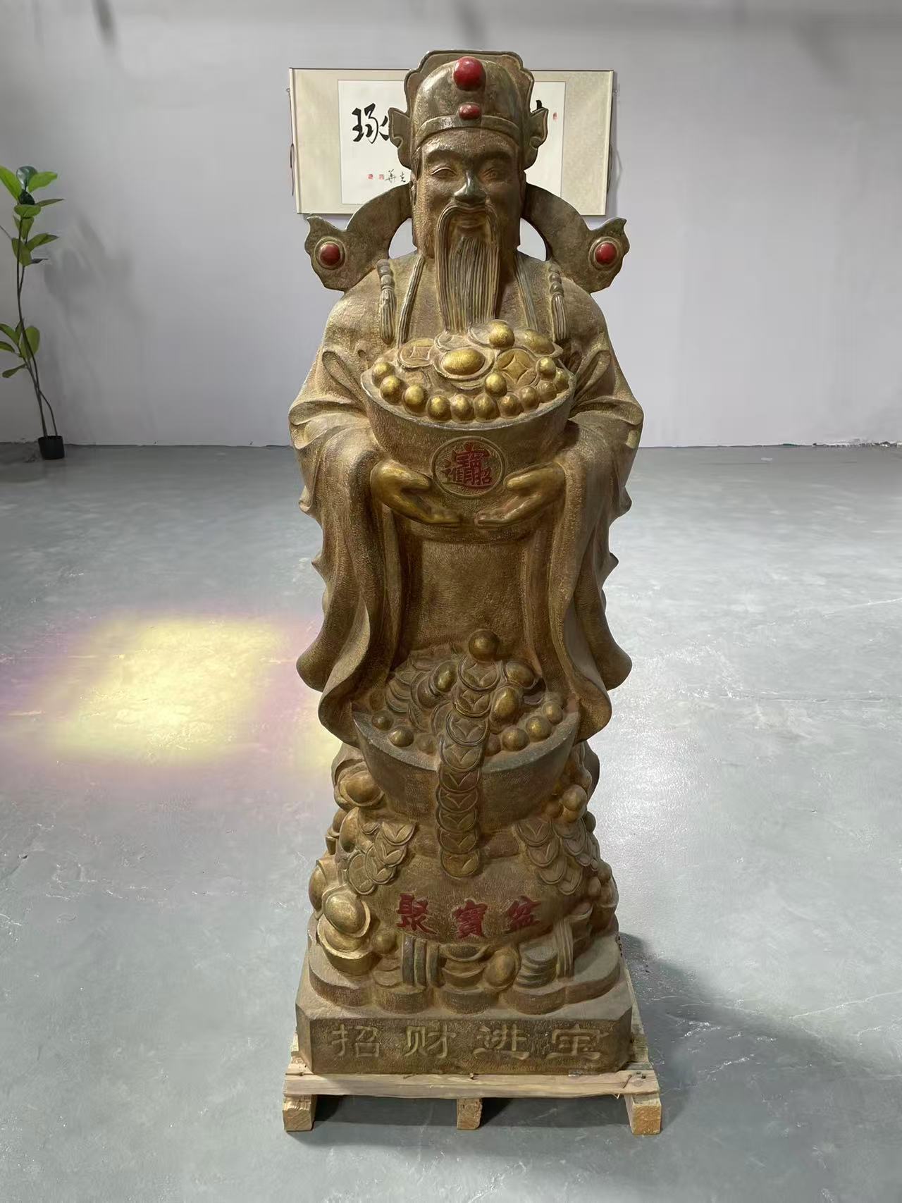 黑青石财神一个高度1.5米