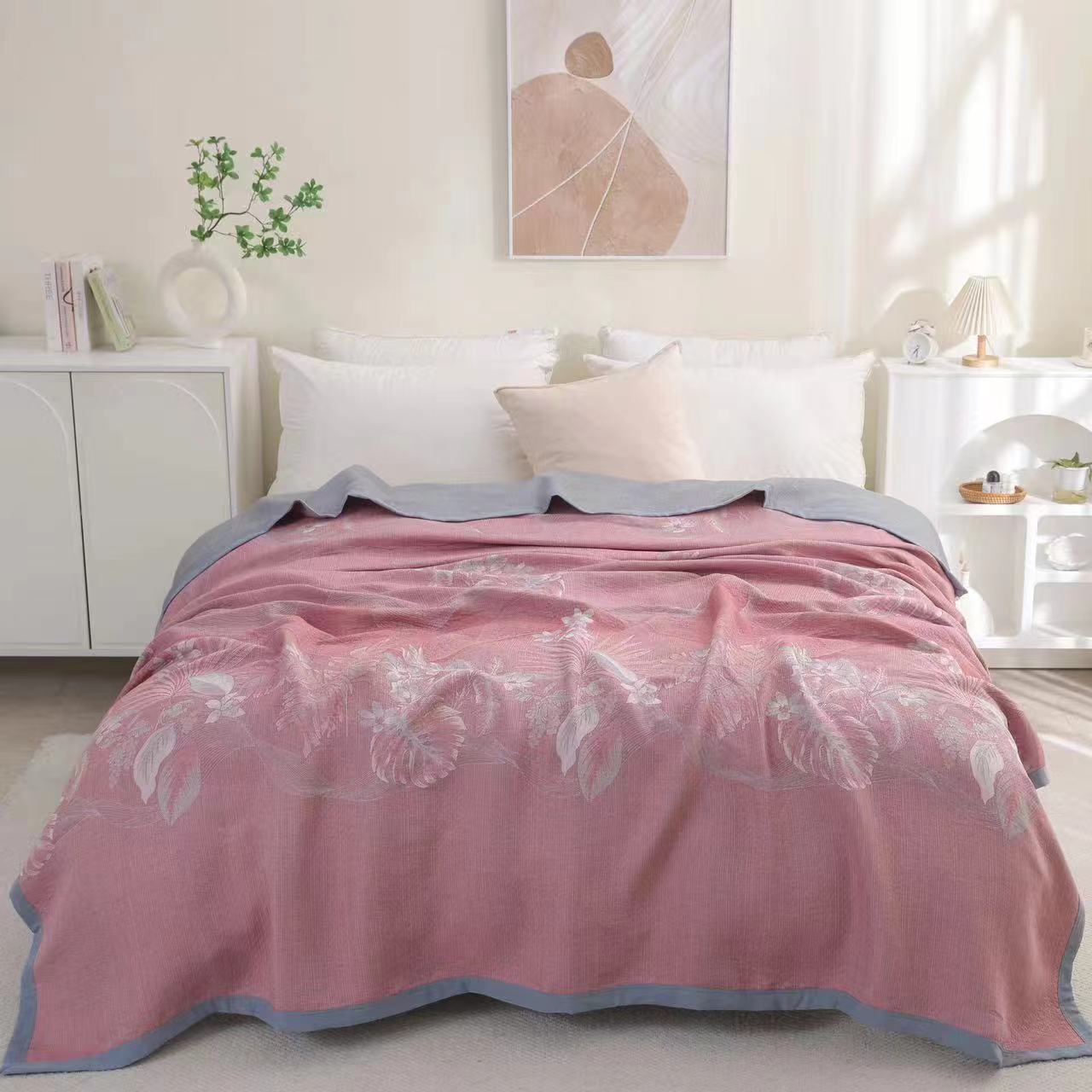 XDONGY（冬云家纺）230*250法国皇室私人定制流沙 北欧密叶粉 盖毯T