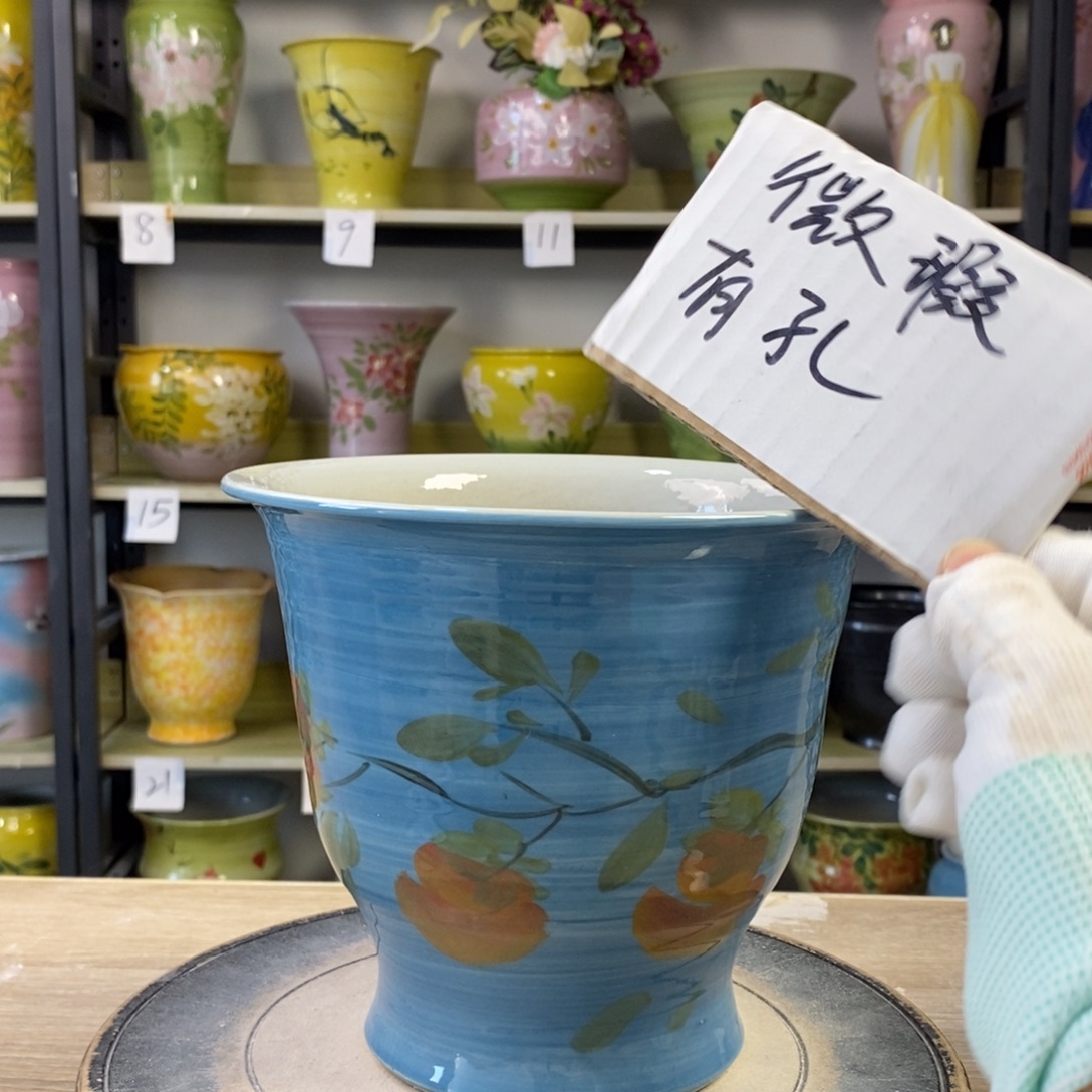 景德镇手工手绘陶瓷花盆