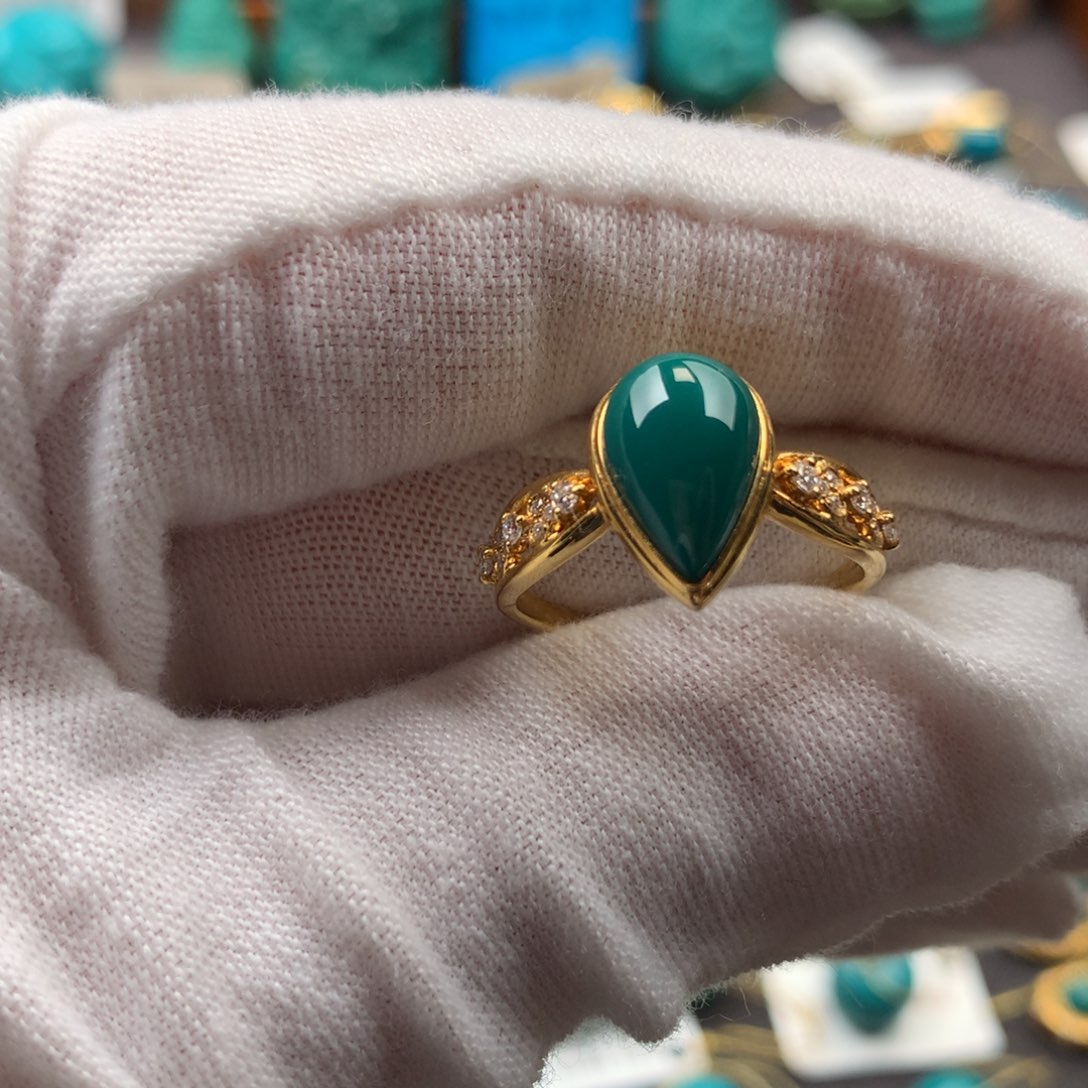 绿松石18K金镶嵌发饰