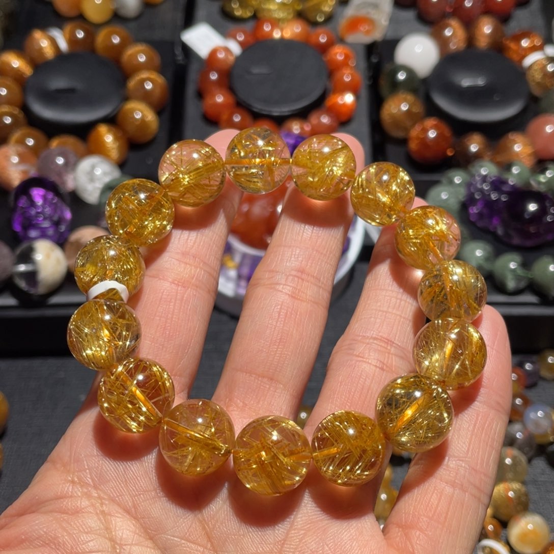 水晶手链未镶嵌钛晶手链14mm左右