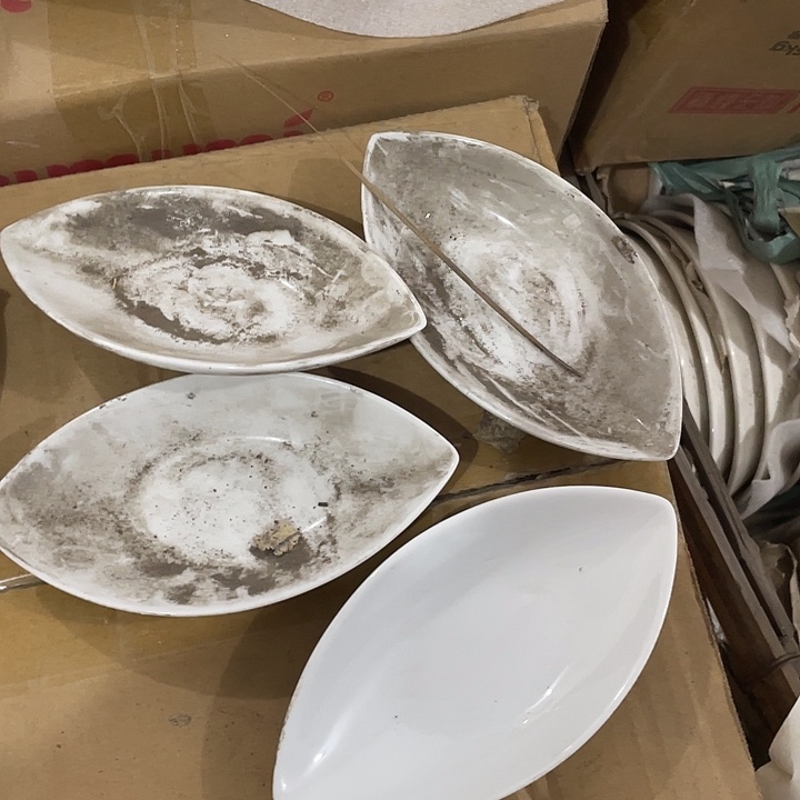 瓷片国营厂强化瓷柳叶碟4个