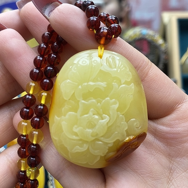 琥珀颈饰未镶嵌吊坠