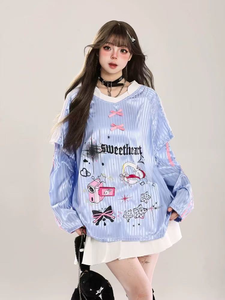 D7-3两色“相机”条纹短袖（1180）