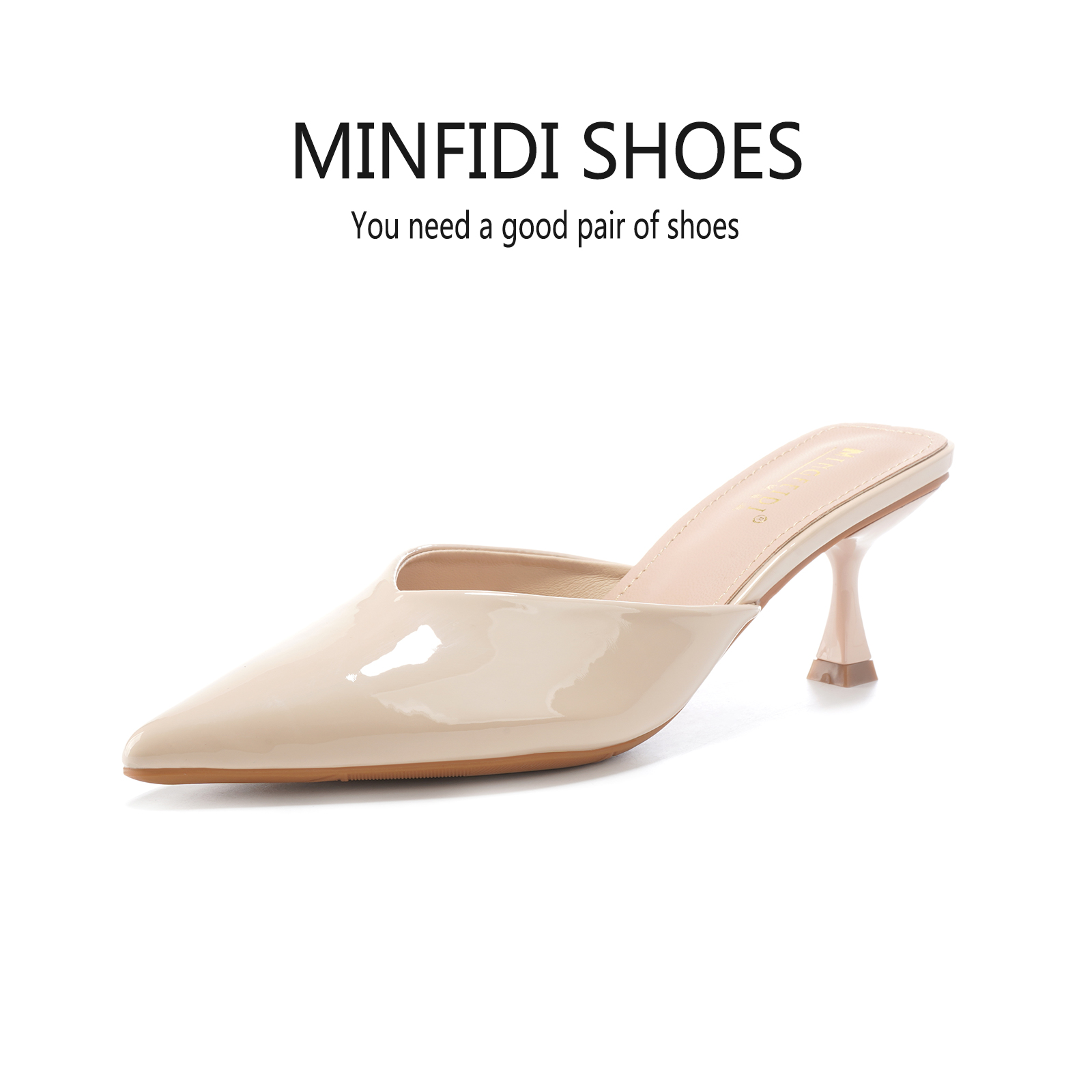 高跟包头包头拖法式尖头半跟凉拖半拖夏季春季气质时尚百搭