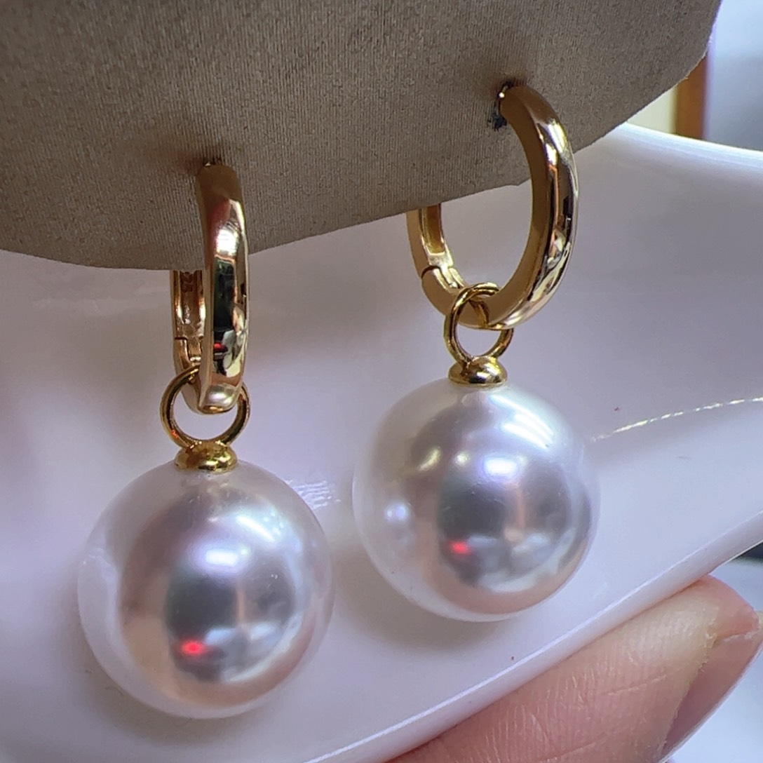 淡水珍珠耳饰银S925镶嵌