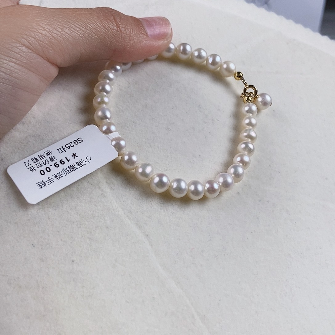 淡水珍珠手绳银S925镶嵌