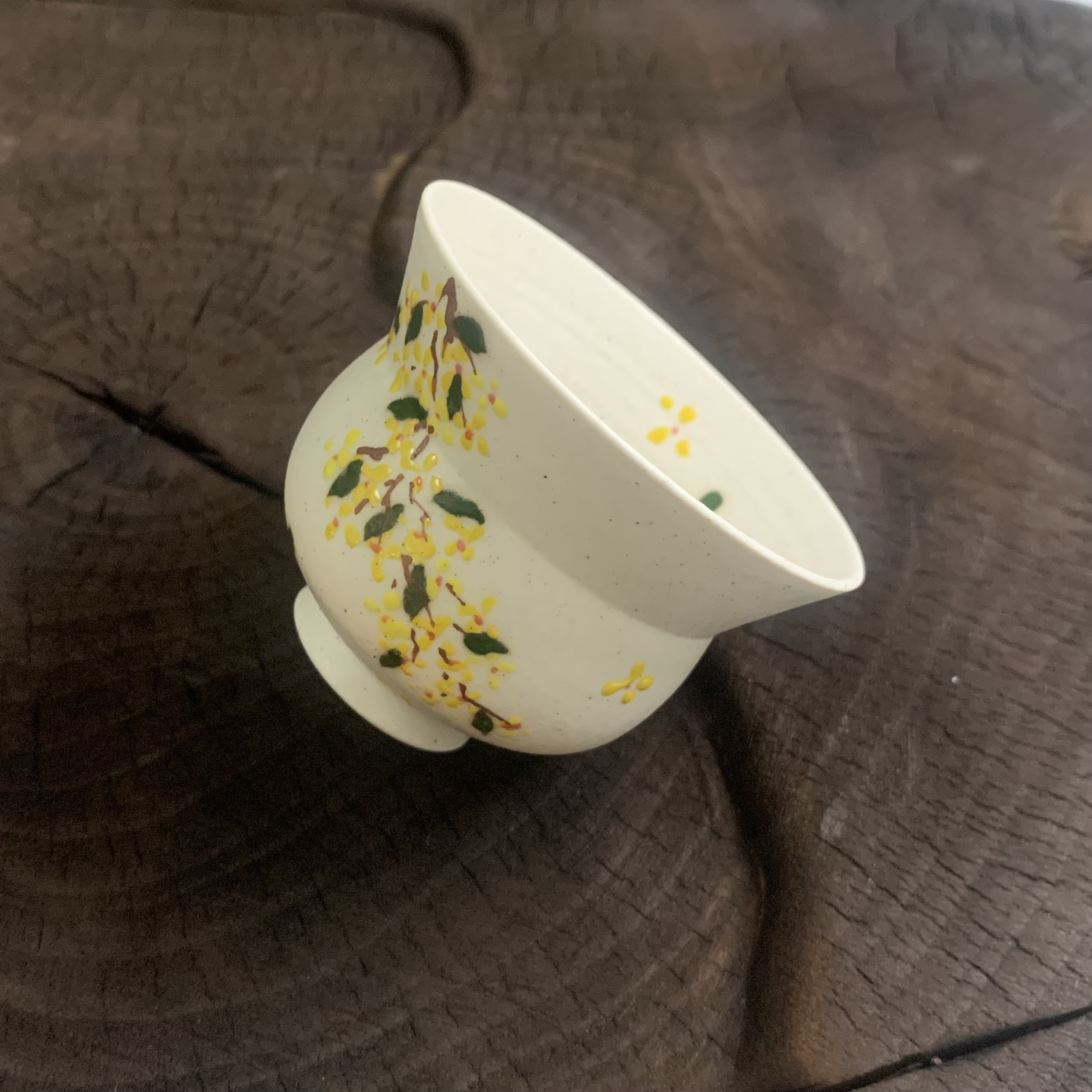 当代 桂花撇口葫芦盏实拍0194