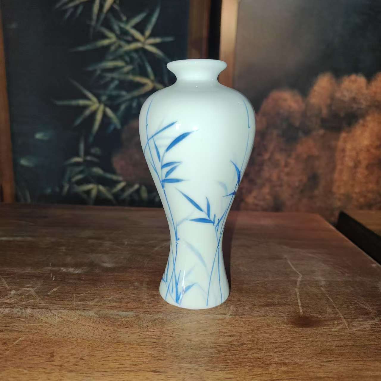 【栗子严选】白13公分美人瓶花插-满竹（th890）景德镇陶瓷