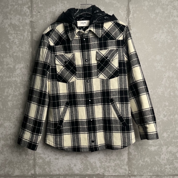 未使用 Celine/思琳 全新未使用/48*1/Celine格纹羊毛外套/16410