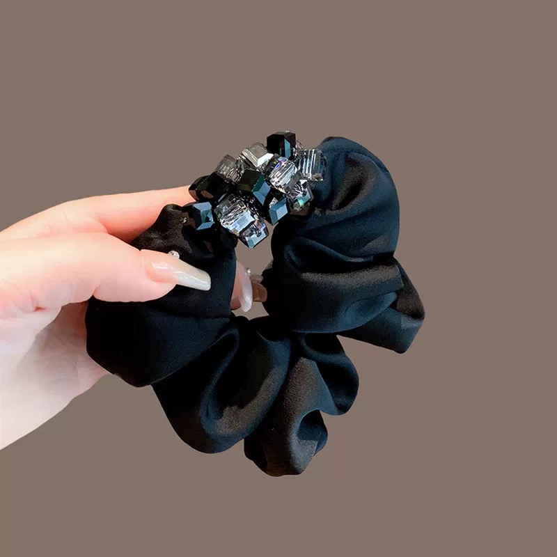 缎面方珠发绳女新款头绳扎马尾大肠发圈高弹不伤发头饰2730