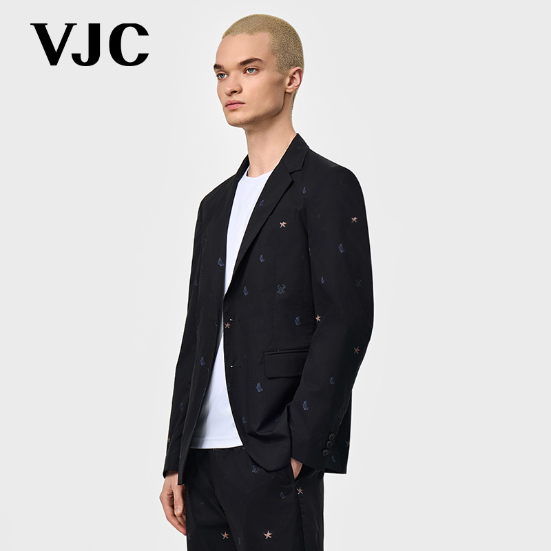 VJC/威杰思2025夏季新款男装平驳领便西西装外套商务B25AH3602