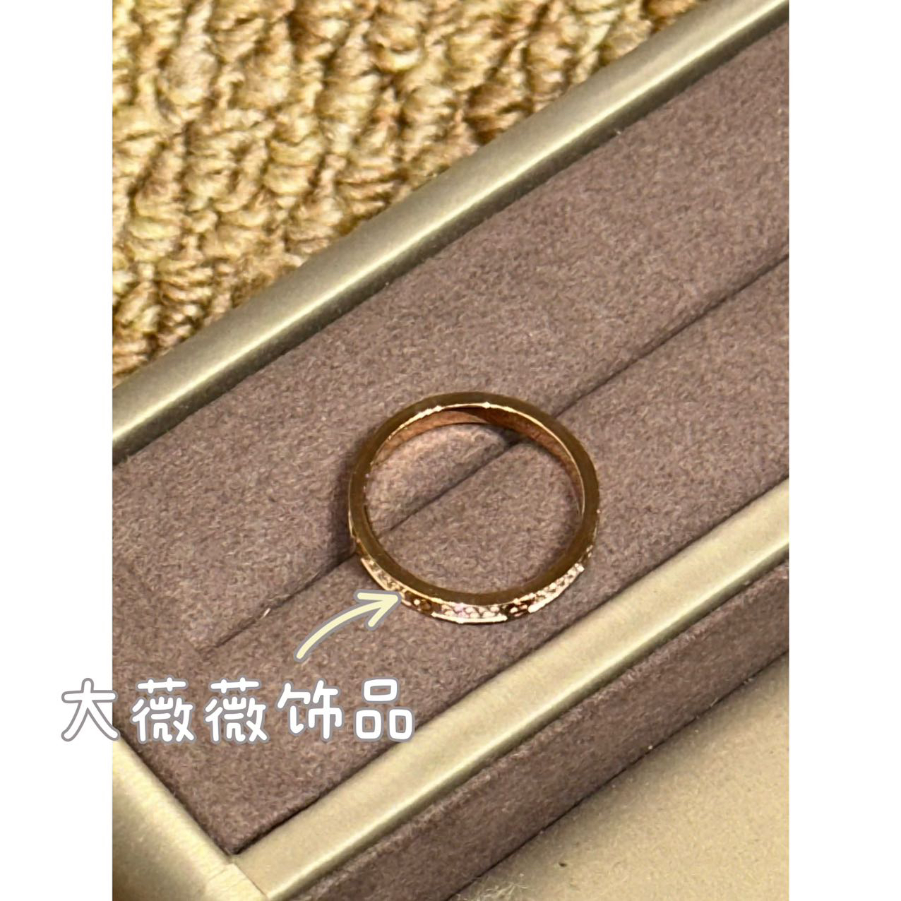 钛钢戒指 玫色两排精工微镶戒指-67580