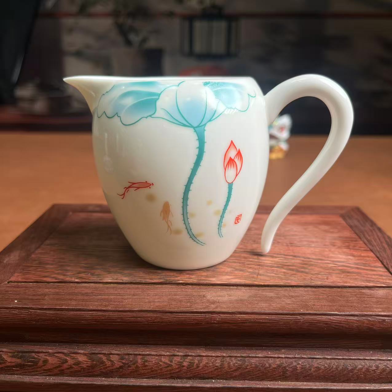 茗香瓷器 和气生财美人公杯-4099