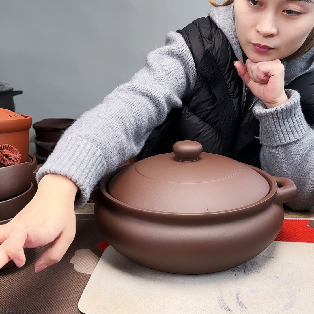 紫砂砂锅5升微微瑕