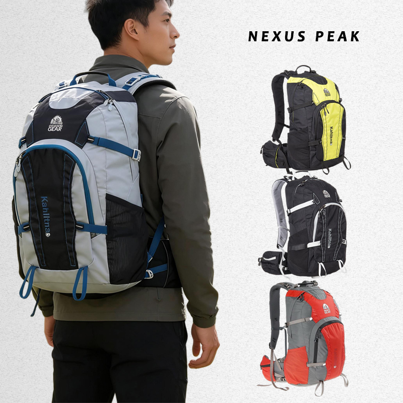 花岗岩~户外时尚双肩包运动撞色男女登山包