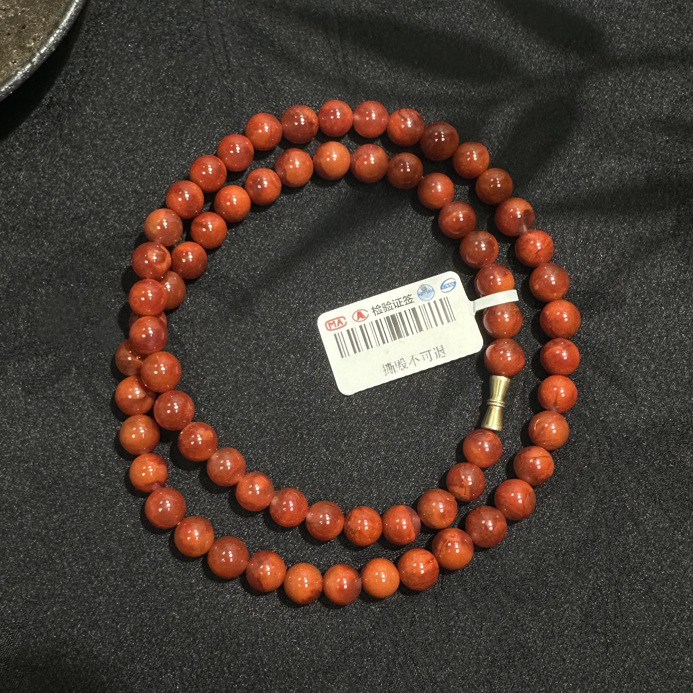 【小羊南红臻选】瓦西牛血柿子红火焰纹妈妈链7m/yz01596多样性发货